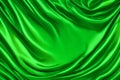 Curtains made of gorgeous green silk. Wavy satin fabric texture pattern in vector form. shiny and silky curtain material.