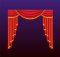 Curtains - realistic vector red drapes illustration Royalty Free Stock Photo