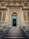 Curtea de Arges famous Christian Orthodox monastery in Romania. Beautiful Cathedral architecture details and the entrance door Royalty Free Stock Photo