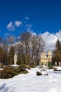 Curtea de Arges monastery in winter Royalty Free Stock Photo