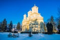Curtea de Arges monastery in winter, Romania Royalty Free Stock Photo
