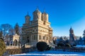 Curtea de Arges monastery in winter, Romania Royalty Free Stock Photo
