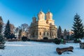 Curtea de Arges monastery in winter, Romania Royalty Free Stock Photo