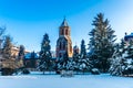 Curtea de Arges monastery in winter, Romania Royalty Free Stock Photo