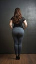 Curvaceous Woman in Full-Length Shot.