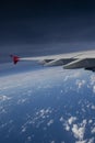 Wing of a Qantas airliner at 38,000 feet over Perth, Western Australia