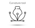 Curvature tool line icon. Pen writing instrument sign. Vector