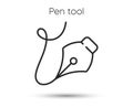 Curvature tool line icon. Pen writing instrument sign. Vector