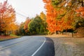 Curve along a Country Road in Autumn Royalty Free Stock Photo