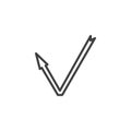Curve arrow pointer line icon Royalty Free Stock Photo