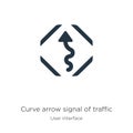 Curve arrow signal of traffic icon vector. Trendy flat curve arrow signal of traffic icon from user interface collection isolated