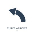 curve arrows icon in trendy design style. curve arrows icon isolated on white background. curve arrows vector icon simple and Royalty Free Stock Photo