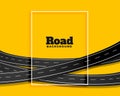 Curve bending roads on yellow background design