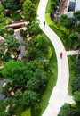 Curve brick path in garden