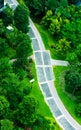 Curve brick path in garden