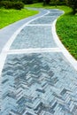 Curve brick path in garden Royalty Free Stock Photo