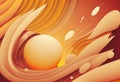 Curve bubbles abstract graphic orange splash lines generative ai
