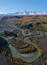 Curve Chuya River in Altai Mountains Russia