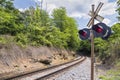 Curve and Crossing Signal Royalty Free Stock Photo