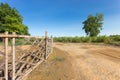 Curve dirt road leading to the sugarcane farm Royalty Free Stock Photo