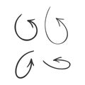 Curve Doodle Arrows Vector Set. Whimsical, Hand-drawn Design Elements, Adding A Playful Touch To Presentations Royalty Free Stock Photo