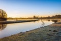 Curve in the Dutch river Mark on a windless day in winter