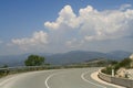 Curve of an empty mountain road Royalty Free Stock Photo