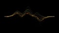 Curve Graph wave chart statistic diagrams with particles on black background Royalty Free Stock Photo