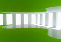 Curve green empty room Royalty Free Stock Photo