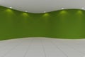 Curve Green empty room Royalty Free Stock Photo