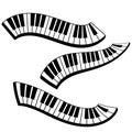 Curve keyboard piano vector