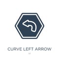 curve left arrow icon in trendy design style. curve left arrow icon isolated on white background. curve left arrow vector icon Royalty Free Stock Photo