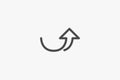 Curve line art arrow up progress grow icon or logo