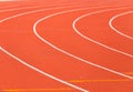 Curve line on running track Royalty Free Stock Photo