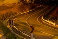 Curve mountain road sunset thailand Royalty Free Stock Photo