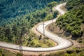 Curve of the mountain road in Turkey