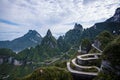 99 curve of Moutain,Beautiful Mountain in China,The winding road of Tianmen mountain national park, Hunan province Royalty Free Stock Photo