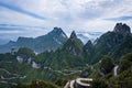 99 curve of Moutain,Beautiful Mountain in China,The winding road of Tianmen mountain national park, Hunan province Royalty Free Stock Photo