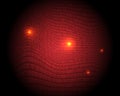 curve neon code light with red line and dot technology background