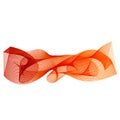 Curve orange lines, abstract background with motion waves, raster illustration