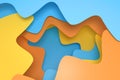 Curve paper background, colorful background, 3d rendering Royalty Free Stock Photo