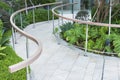 Path and bannister in modern garden