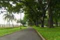 Curve pathway in the outdoor park