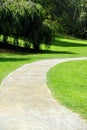 A curve pathway in the park