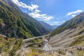 Curve pathway road bridge to the mountain New Zealand