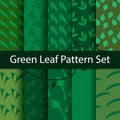 Curve pattern are black circleGreen Leaf Pattern Set Royalty Free Stock Photo