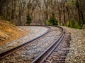 Curve in Railroad Tracks Royalty Free Stock Photo
