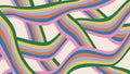 Curve rainbow colors stripes pattern. Psychedelic trippy background in hippie 60s-70s style. Retro colorful abstract Royalty Free Stock Photo