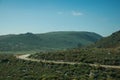 Curve road passing through rocky landscape Royalty Free Stock Photo