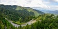 Curve road up to the Genting Highlands Malaysia with green tree and sky at Bentong Pahang Royalty Free Stock Photo